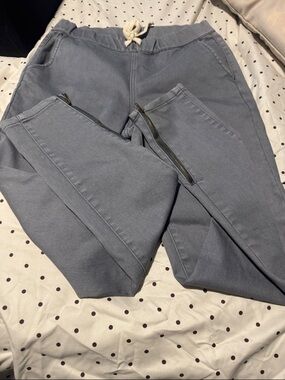 easel Men's Zip-Pocket Drawstring Joggers in Dusty Blue